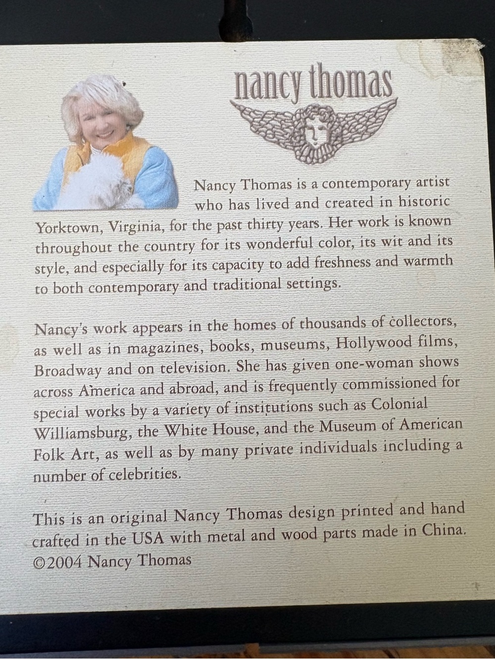 NANCY THOMAS➕AUTHENTIC Signed 2005 Spring Angel Seasons Wall Plaque - Picture 5 of 9